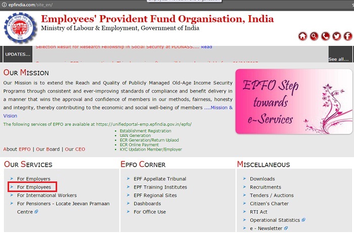 Employees-Provident-Fund-Organisation-India-Portal