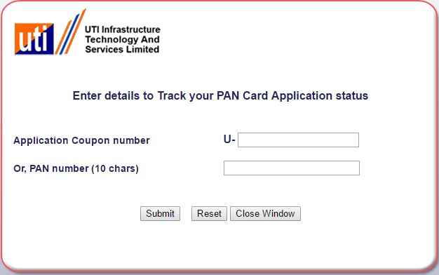 How to check UTI PAN card status